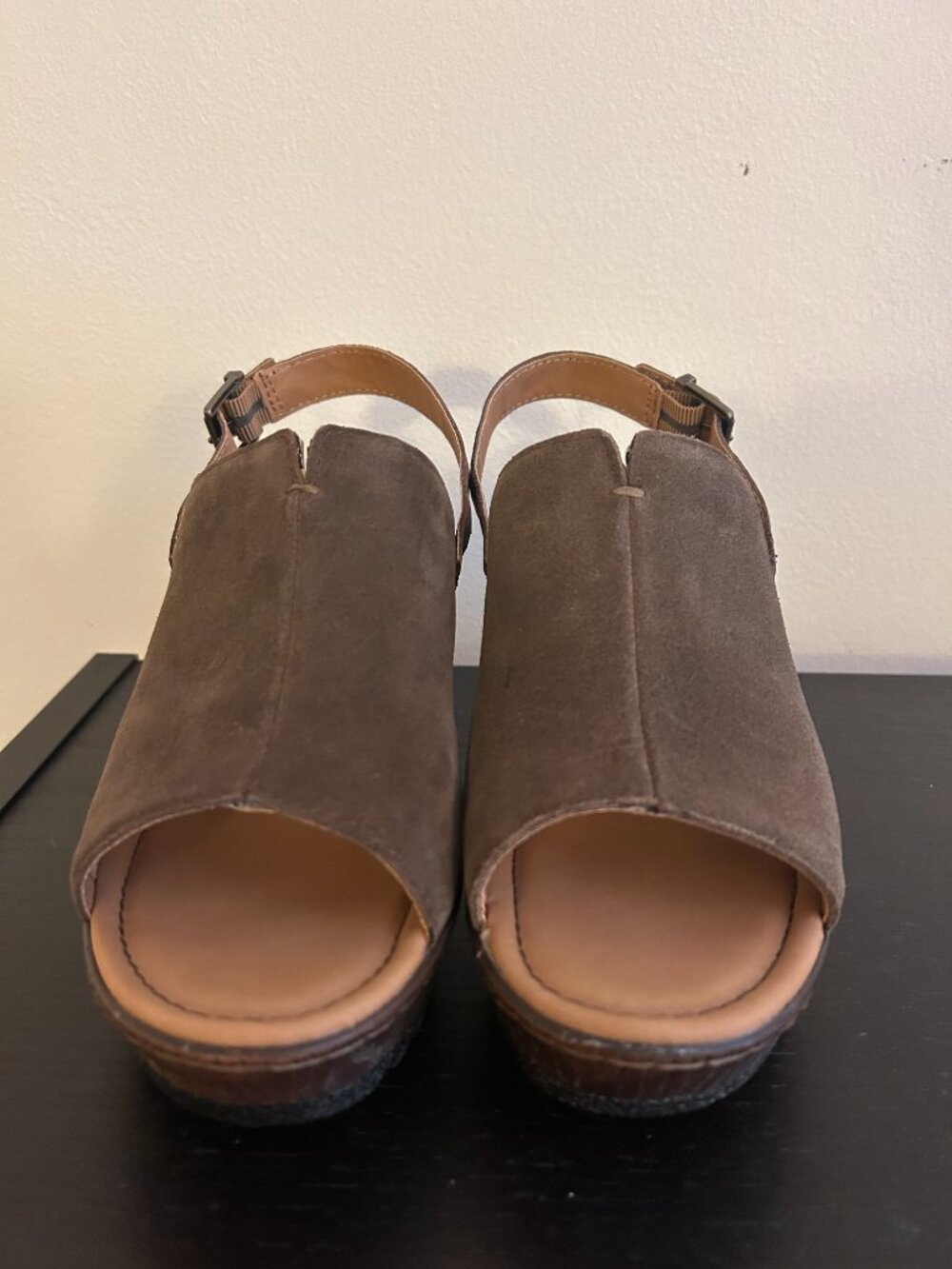 B.o.c. Brown Suede Wedge Slingback Sandals 8 Med (US) New - Picture 2 of 11